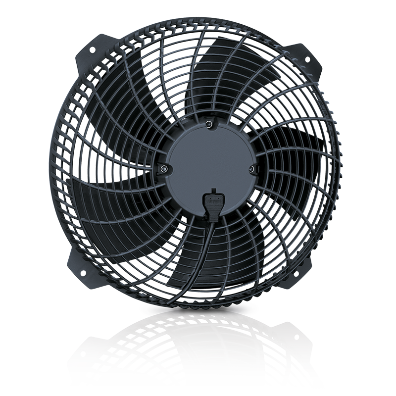 UnitCooler fan, almost frontal view, with reflection