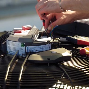 Maintenance work on a fan motor Maintenance work on a fan motor